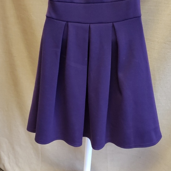 Black mesh and purple skater dress - Picture 5 of 7